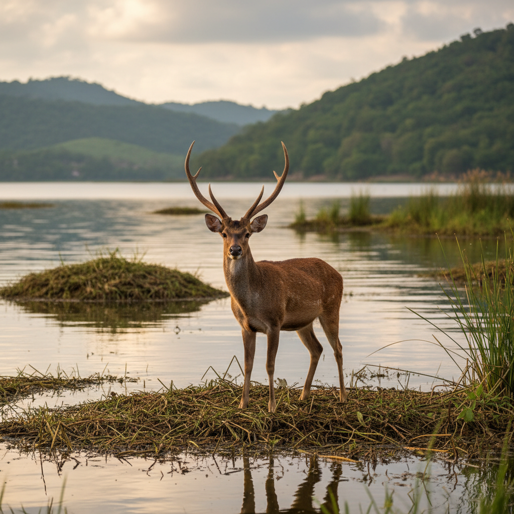 A beautiful Sangai deer